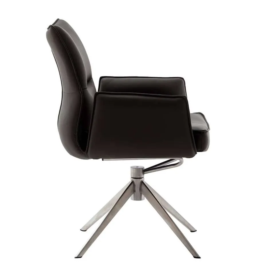 Drehbare Tischsessel aus Echtleder - Cascaya (2er Set)^Wohnen