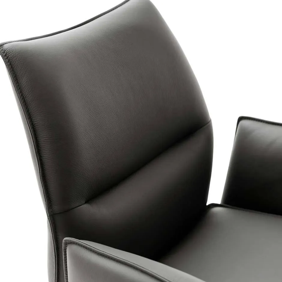 Drehbare Tischsessel aus Echtleder - Cascaya (2er Set)^Wohnen