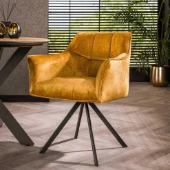 Drehbare Tischsessel in Goldfarben - Arolds (2er Set)^Wohnen