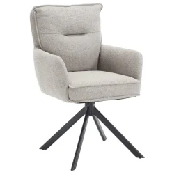 Drehbarer Armlehnenstuhl in Grau - Bedina^Wohnen Outlet