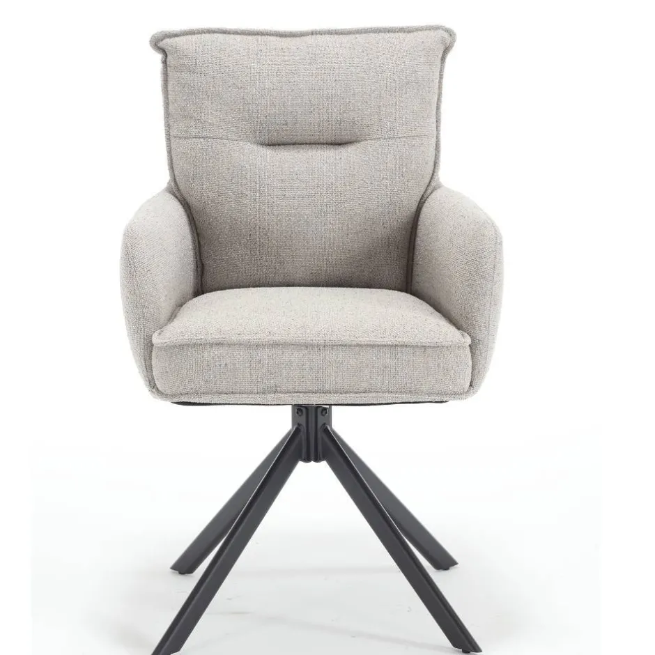 Drehbarer Armlehnenstuhl in Grau - Bedina^Wohnen Outlet
