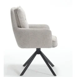 Drehbarer Armlehnenstuhl in Grau - Bedina^Wohnen Outlet