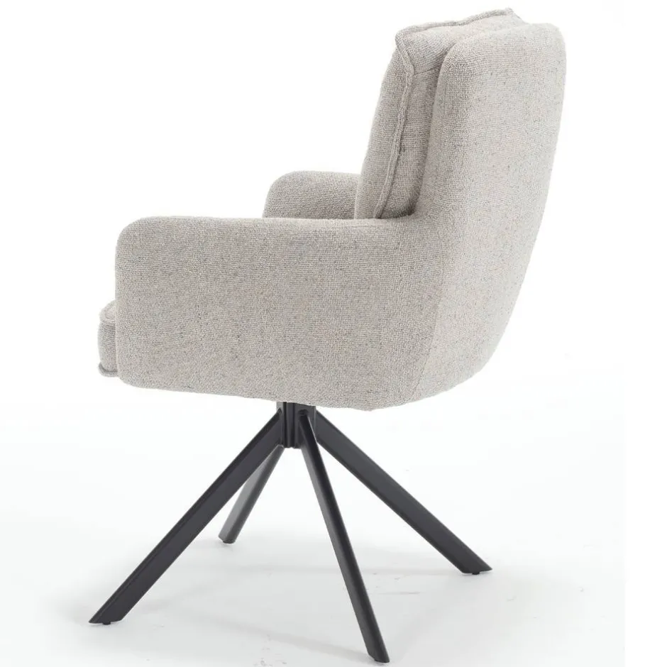Drehbarer Armlehnenstuhl in Grau - Bedina^Wohnen Outlet