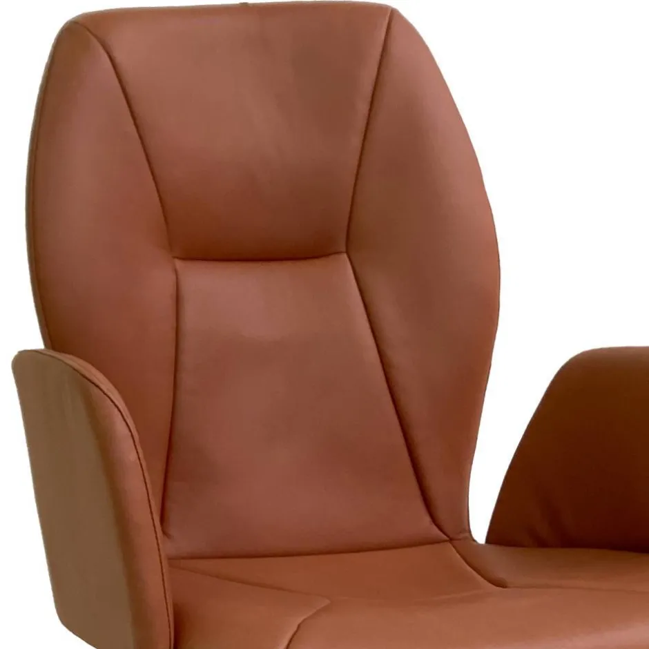 Drehbarer Armlehnenstuhl in Cognac Braun - Dymco^Wohnen Best
