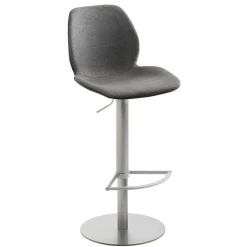 Drehbarer Barstuhl in Anthrazit & Edelstahl - Anturina^Wohnen New