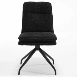 Wohnen Drehbarer Essstuhl in Anthrazit Boucle - Icoleran (2er Set)