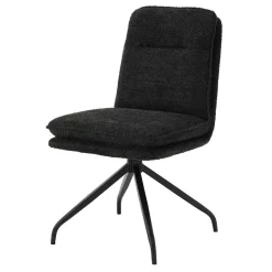 Wohnen Drehbarer Essstuhl in Anthrazit Boucle - Icoleran (2er Set)