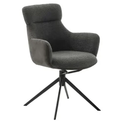 Wohnen Drehbarer Esszimmersessel in Anthrazit - Adhipa (2er Set)