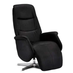 Wohnen Drehbarer Fernsehsessel in Schwarz Microfaser - Jonata