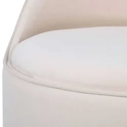 Wohnen Drehbarer Hocker in Cremeweiß Samt - Yaderra