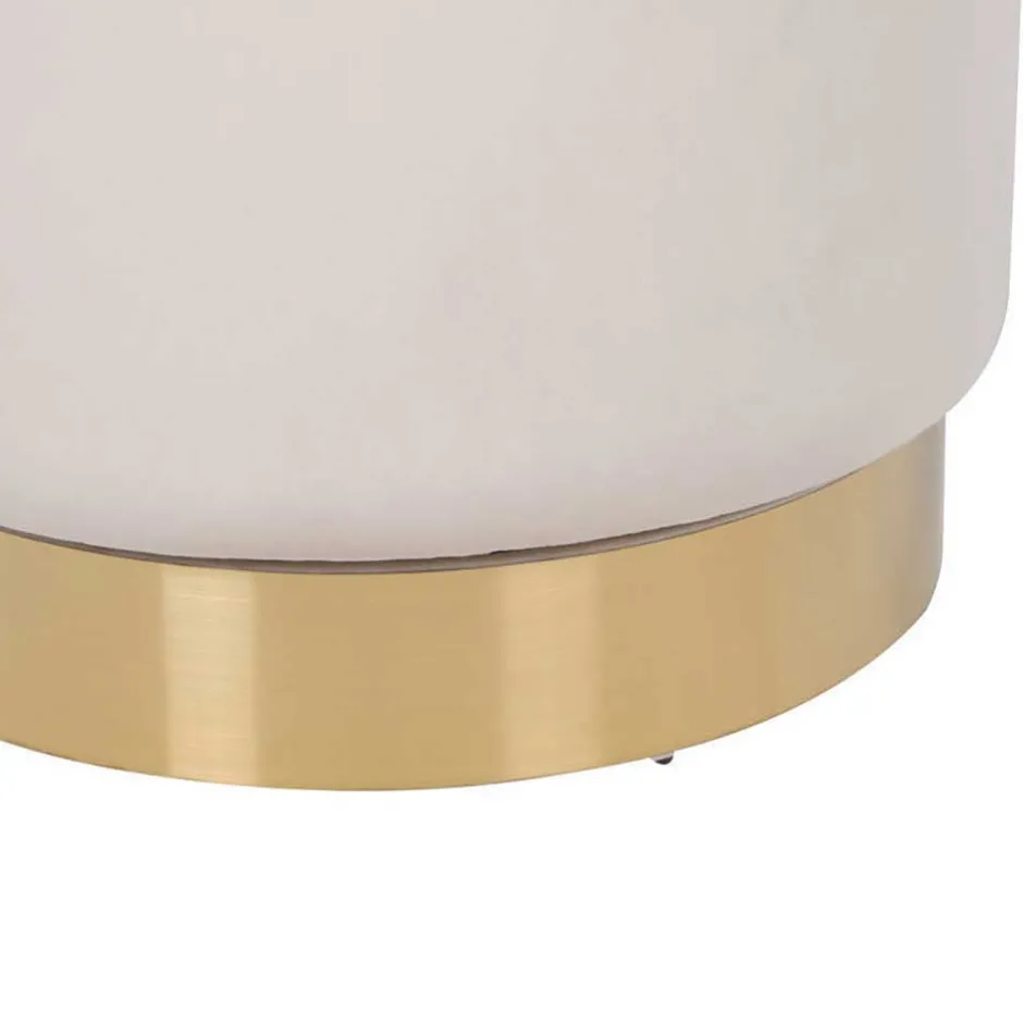 Wohnen Drehbarer Hocker in Cremeweiß Samt - Yaderra