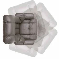 Wohnen Drehbarer Ledersessel in Braun mit Relaxfunktion Roco inkl. Hocker (zweiteilig)