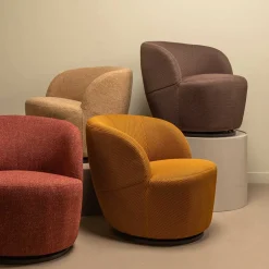 Wohnen Drehbarer Mesh-Sessel in Ocker - Londey