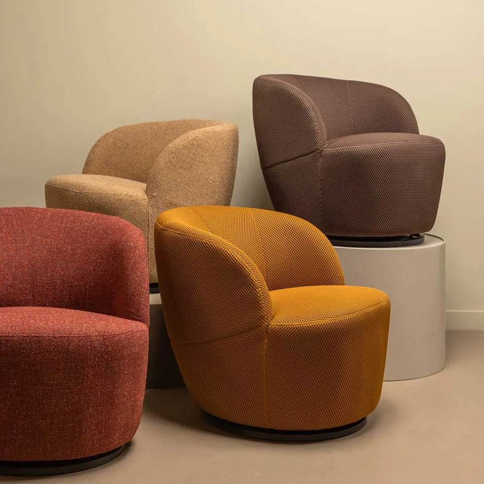 Wohnen Drehbarer Mesh-Sessel in Ocker - Londey