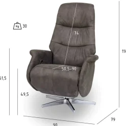 Wohnen Drehbarer Microfaser Relaxsessel in Braun - Cariba