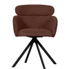Wohnen Drehbarer Polsterstuhl in Kastanienbraun Stoff - Rajavo (2er Set)