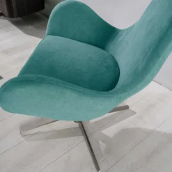 Wohnen Drehbarer Retro Loungesessel in Türkis - Vitablo
