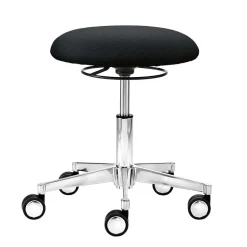 Drehbarer Schreibtisch Hocker in Schwarz & Alu - Ruvenz^Wohnen