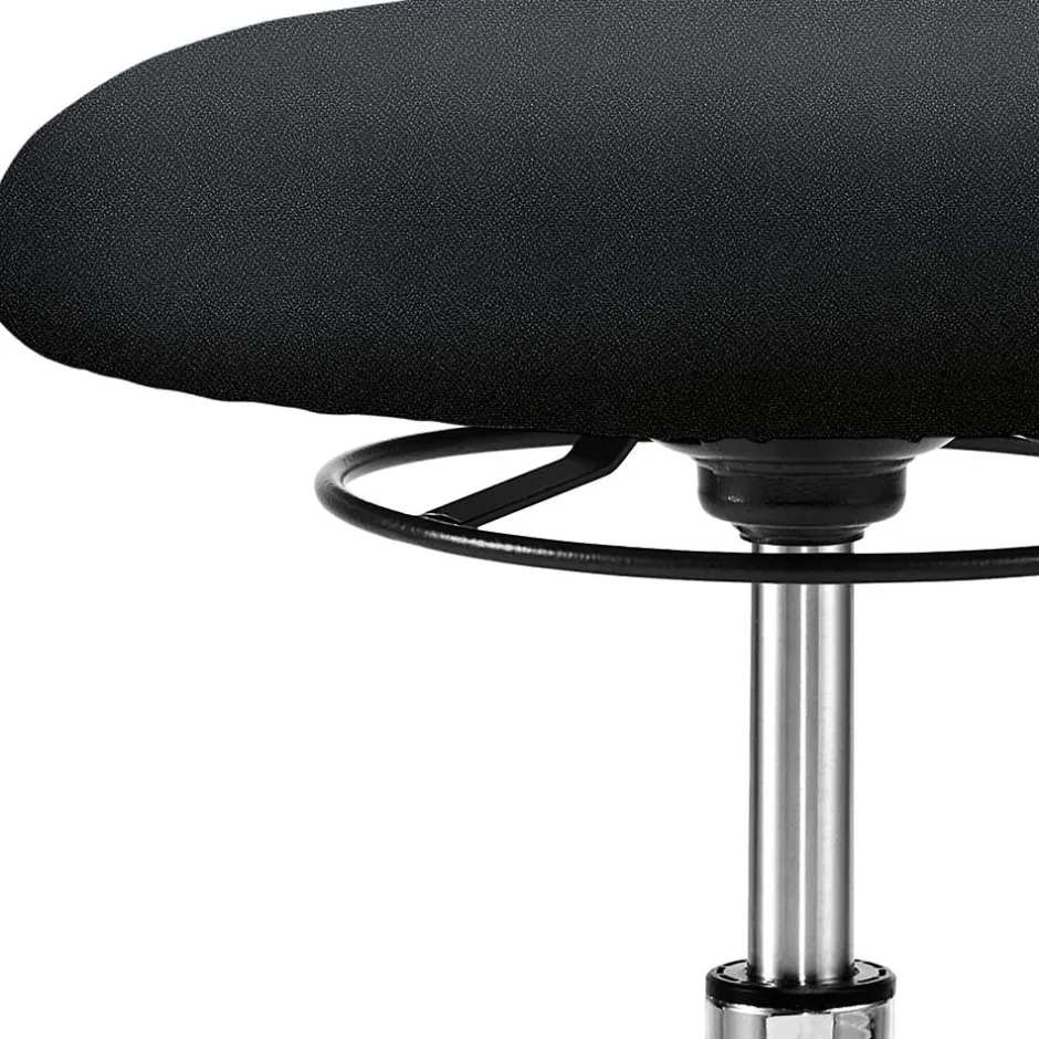 Drehbarer Schreibtisch Hocker in Schwarz & Alu - Ruvenz^Wohnen