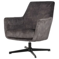 Wohnen Drehbarer Sessel in Anthrazit Veloursbezug - Sigatoka