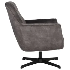 Wohnen Drehbarer Sessel in Anthrazit Veloursbezug - Sigatoka