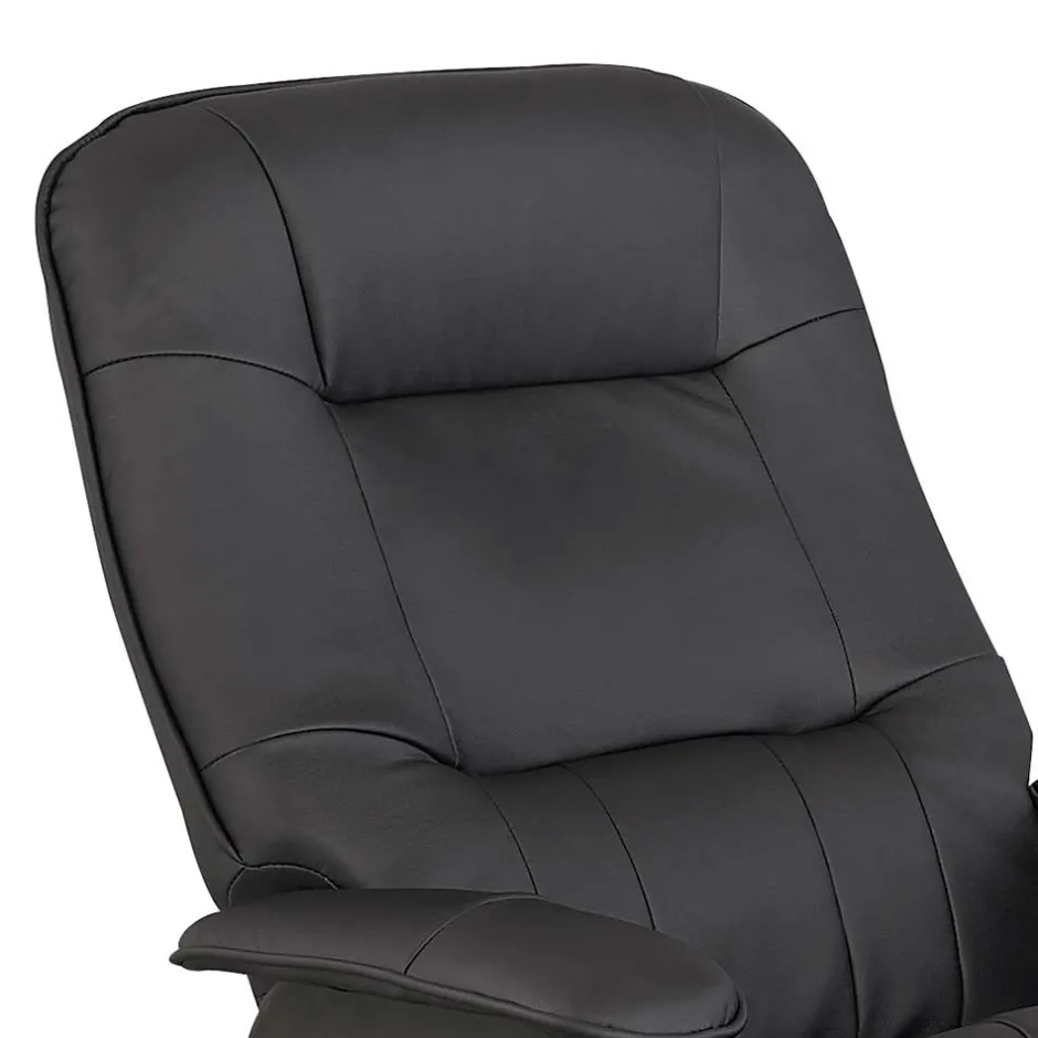 Drehbarer Sessel mit Hocker in Schwarz - Fidarela (zweiteilig)^Wohnen Outlet