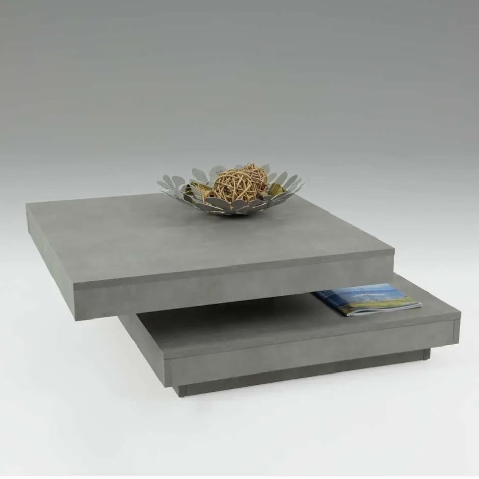 Wohnen Drehbarer Sofatisch in Beton Optik - California
