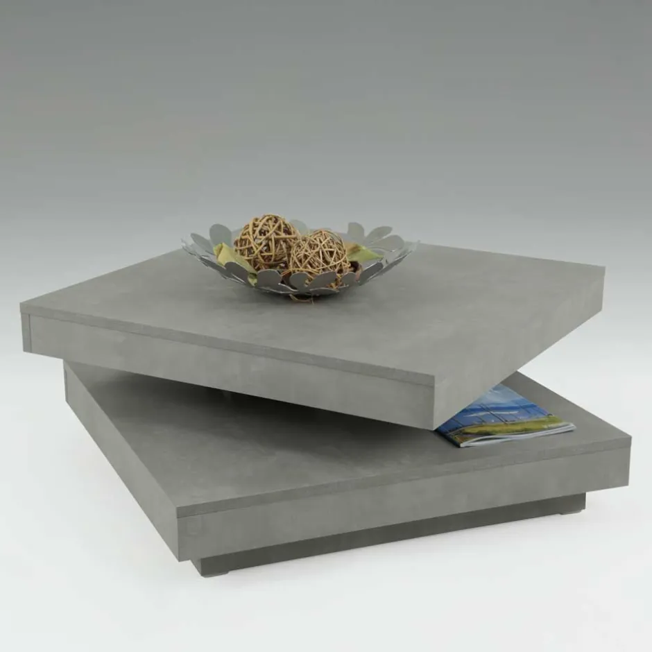 Wohnen Drehbarer Sofatisch in Beton Optik - California