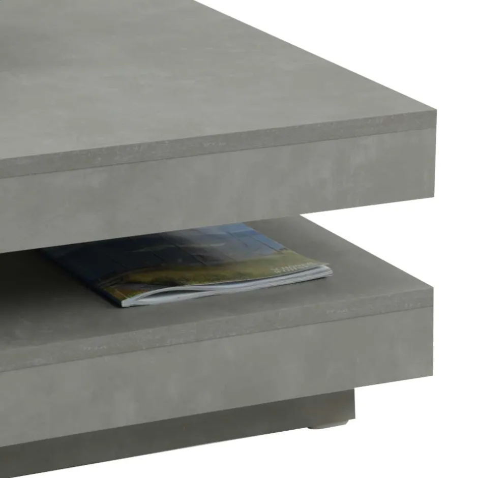 Wohnen Drehbarer Sofatisch in Beton Optik - California