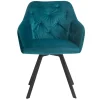 Drehbarer Tischsessel in Türkis Samt - Bettyva^Wohnen Sale