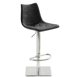 Drehbarer Tresenstuhl aus Kunstleder Schwarz - Sanlina^Wohnen Best