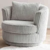 Wohnen Drehbarer Wohnzimmersessel in Hellgrau - Iliana