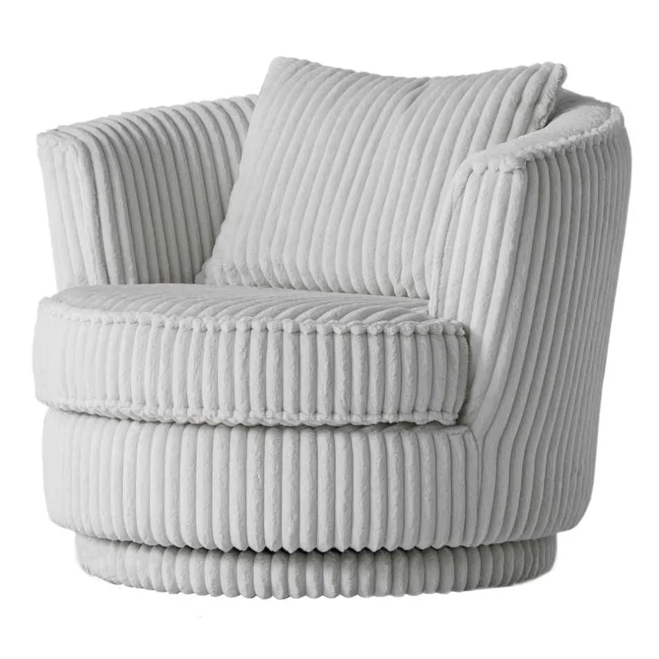 Wohnen Drehbarer Wohnzimmersessel in Hellgrau - Iliana