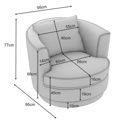 Wohnen Drehbarer Wohnzimmersessel in Hellgrau - Iliana