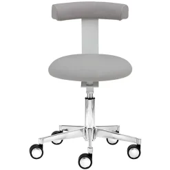 Drehhocker mit Lehne in Grau & Alu - Liony^Wohnen Clearance