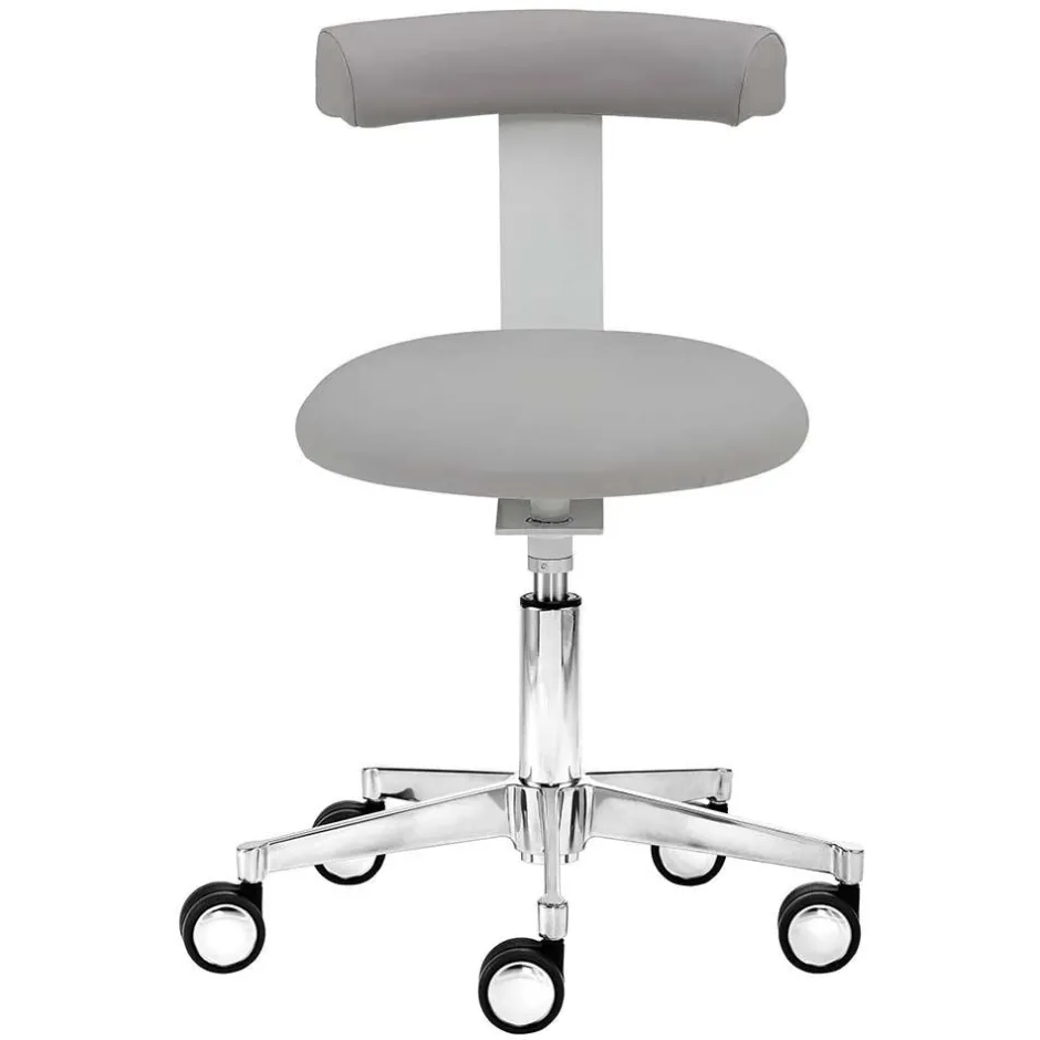 Drehhocker mit Lehne in Grau & Alu - Liony^Wohnen Clearance