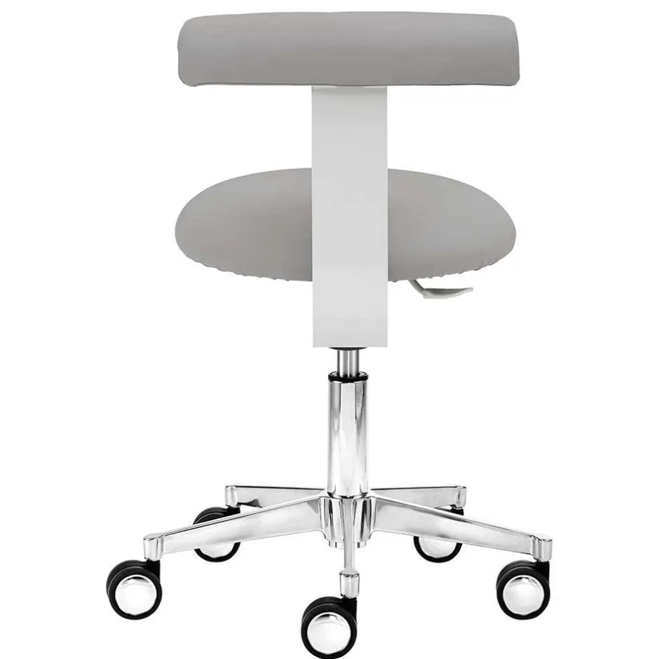 Drehhocker mit Lehne in Grau & Alu - Liony^Wohnen Clearance