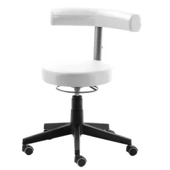 Drehhocker mit Lehne in Weiß & Schwarz - Diamony^Wohnen Outlet