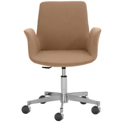 Drehstuhl mit Armlehnen in Hellbraun Microfaser - Croco^Wohnen