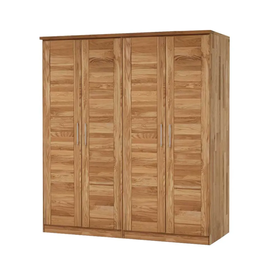 Wohnen Drehtüren Kleiderschrank Cranos aus Wildeiche Massivholz