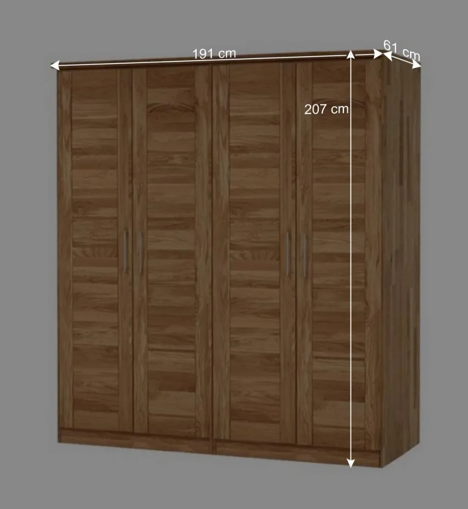 Wohnen Drehtüren Kleiderschrank Cranos aus Wildeiche Massivholz