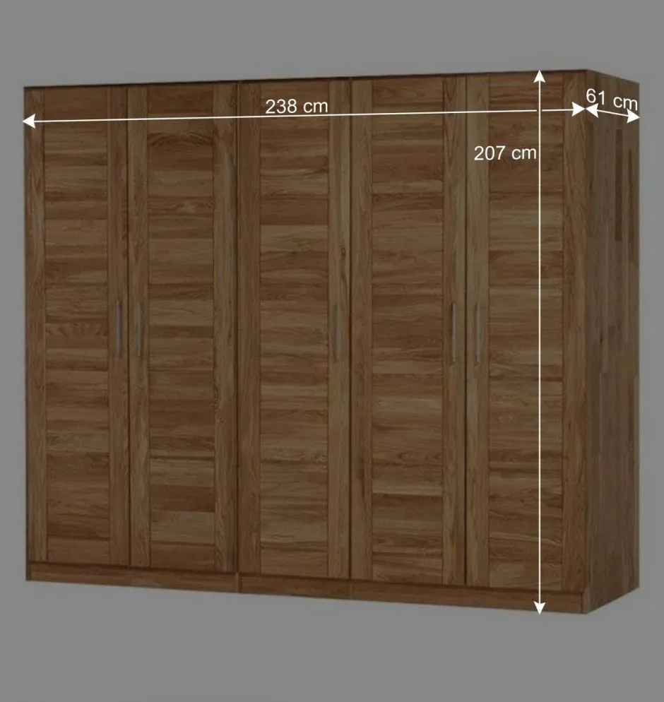 Drehtürenschrank Cranos aus Wildeiche Massivholz^Wohnen Outlet