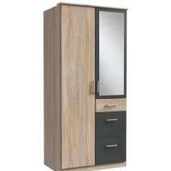 Drehtürenschrank in Eiche Sägerau Optik - Danah^Wohnen