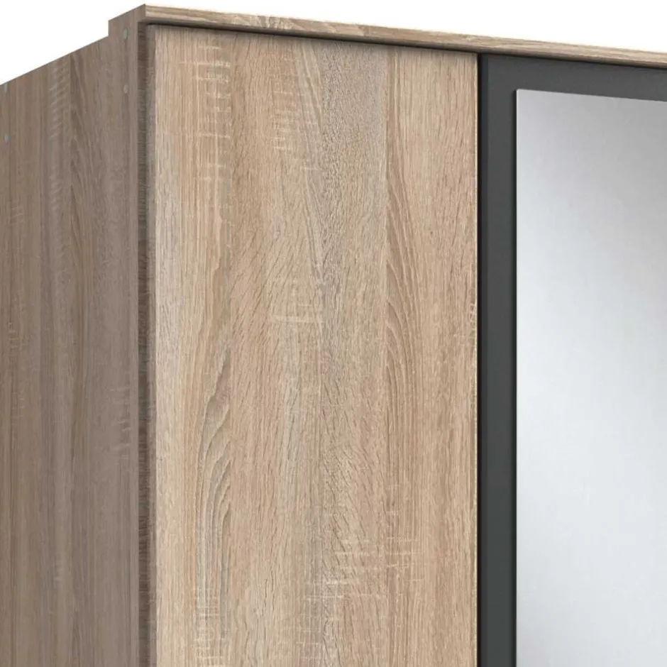 Drehtürenschrank in Eiche Sägerau Optik - Danah^Wohnen