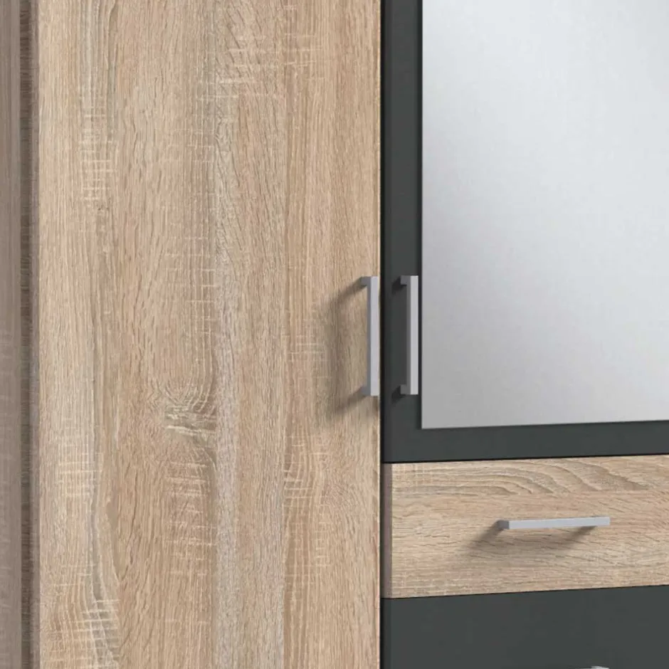 Drehtürenschrank in Eiche Sägerau Optik - Danah^Wohnen