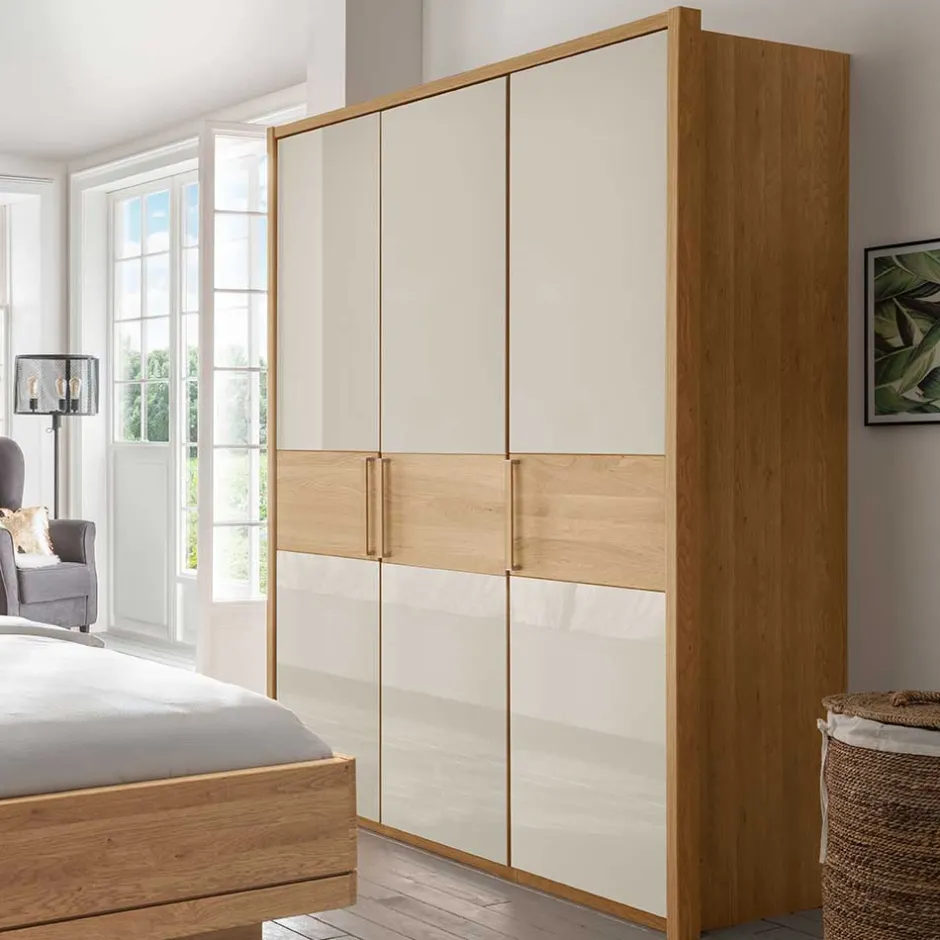 Drehtürenschrank mit Glasfront in Beige - Emdsiva^Wohnen Best