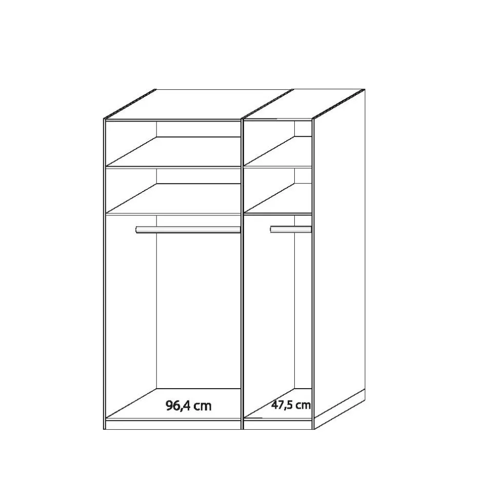 Drehtürenschrank mit Glasfront in Beige - Emdsiva^Wohnen Best