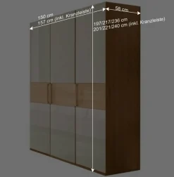 Drehtürenschrank mit Glasfront in Beige - Emdsiva^Wohnen Best