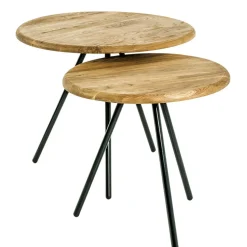 Wohnen Dreibein Beistelltisch mit Holzplatte aus Eiche - Berga