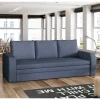 Wohnen Dreisitzer Ausziehsofa in Jeansblau Samt - Adrerra